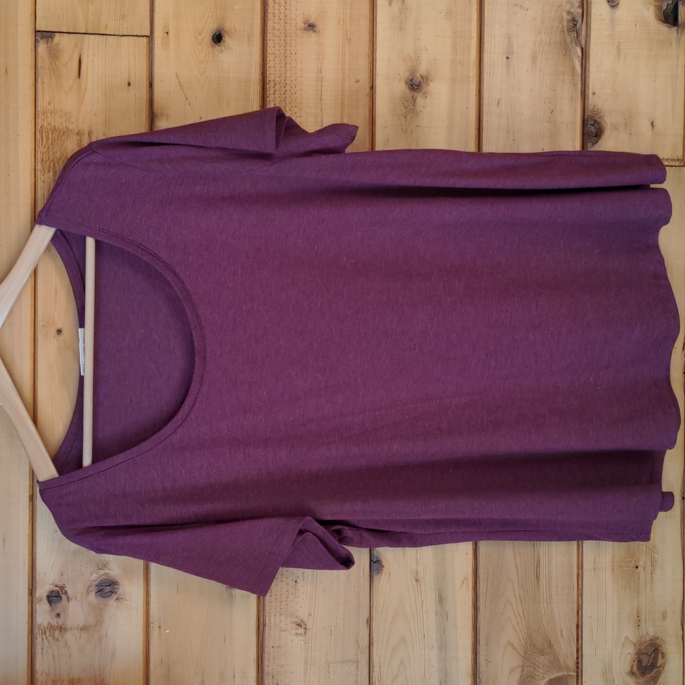 Style &Co Dusty berry coloured short sleeve rayon blend top Large